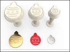 RP10141 Pastime Christmas Ornament Cookie Plunger Cutter Set