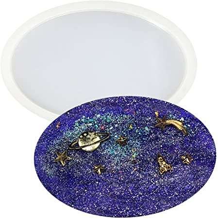 Silicone Mould Soft Oval Resin Coaster Jewelry Tray 18x11.7cm