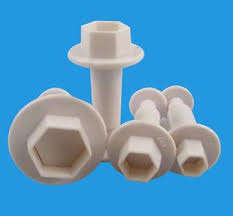 4pc Small tiny  Hexagon Fondant plunger Cutter