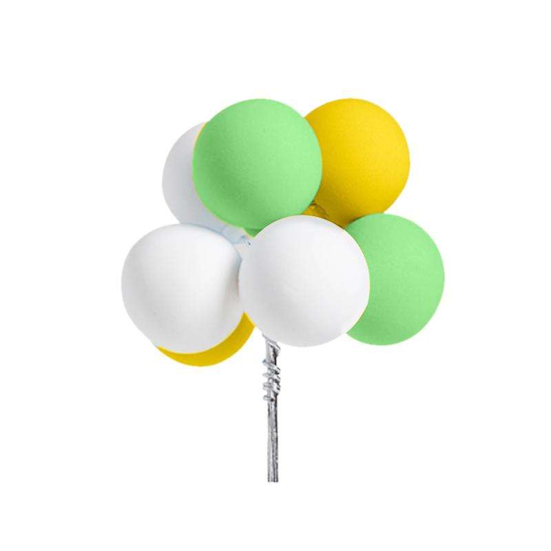 Balloons Cake Topper White, Yellow & Green
