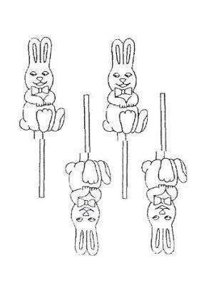 F09 Hard Plastic Chocolate Mould Easter Bunny Lollipop