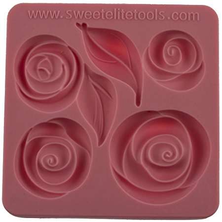 Rose and leaf silicone mould