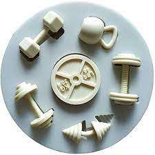 Silicone Mould Gym Dumbbell 2x1.3cm, Round weight 2.5cm