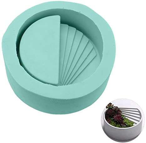 Planter Silicone Mould, Cement Pot 10.2x10.2cm,round with stairs