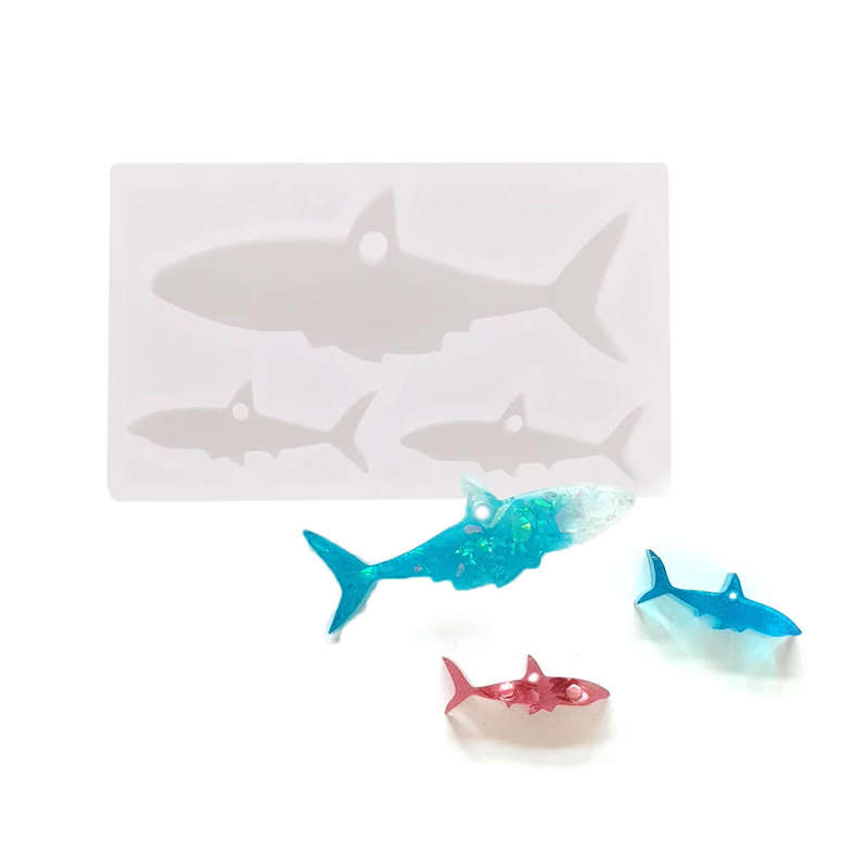 Sharks Resin Mould, 5x1.8cm, 2.5x1cm