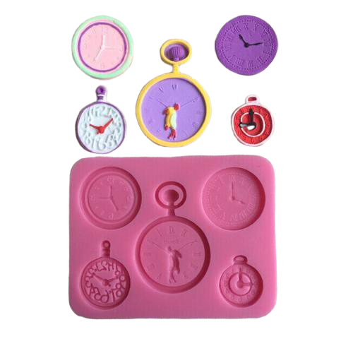 Fondant silicone mould clocks. size of mould 9.5x7.5cm