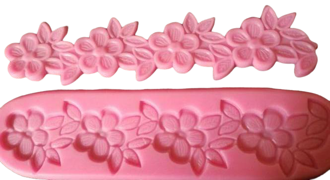 Silicone fondant flower border mould, size of mould 21x5cm-C
