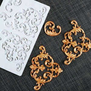 Vintage baroque embellishment  sugar paste silicone mould O