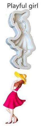 Fashion Lady Silicone Mould 13.6x5.4cm