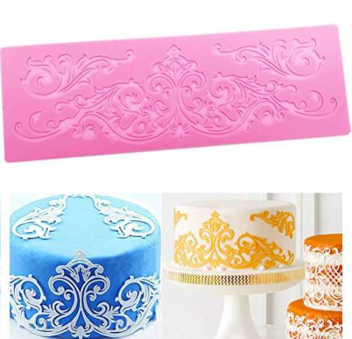 Vintage Lace border silicone mat 32cm, A