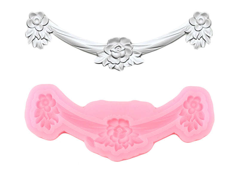 Silicone Mould Rose Drape Border