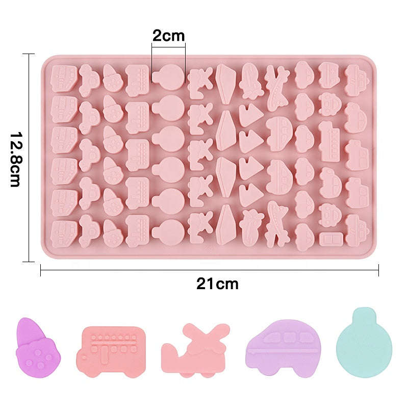 Silicone Mould Gummy, Transport, Car, Aeroplane, Air Balloon & Bus