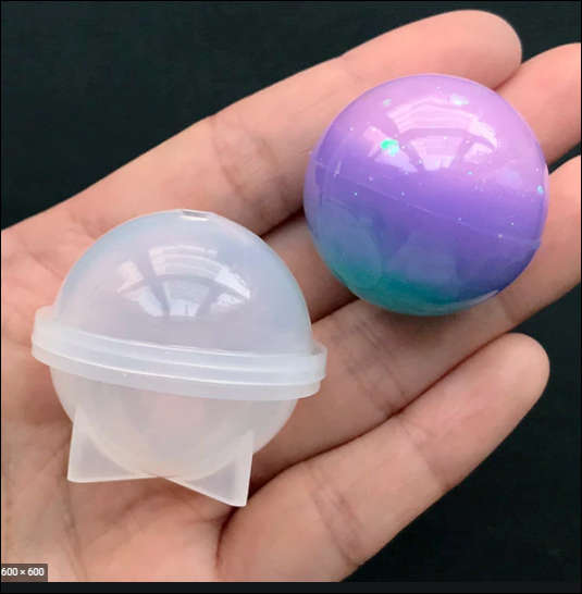 Sphere  two part silicone mould for resin,size of mould 2cm