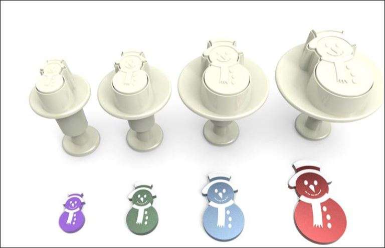 RP10105 Pastime Christmas Snowman Big Cookie Plunger Cutter Set