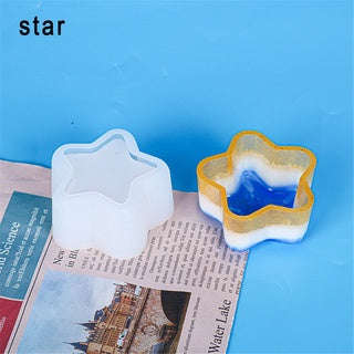 Pendant  soft silicone mould for resin jewelry, star 6x5cm