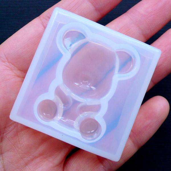 Teddy Bear soft silicone mould for resin jewelry, 3.2x2.6cm