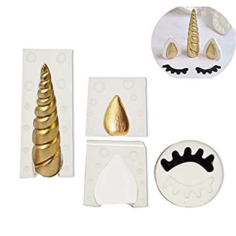 Silicone Mould 3D Unicorn Horn Ears Lashes