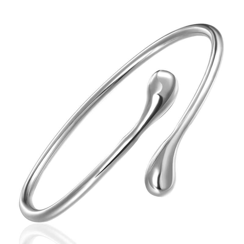 Lucky Silver - Silver Designer Teardrop Bangle - LOCAL STOCK - LSB005