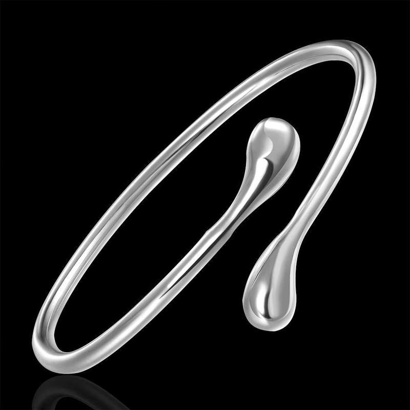 Lucky Silver - Silver Designer Teardrop Bangle - LOCAL STOCK - LSB005