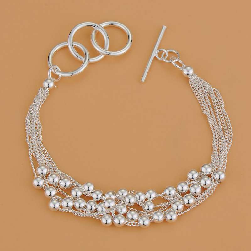 Lucky Silver - Silver Designer Small Balls Bracelet with Toggle Clasp - LOCAL STOCK - LSB133