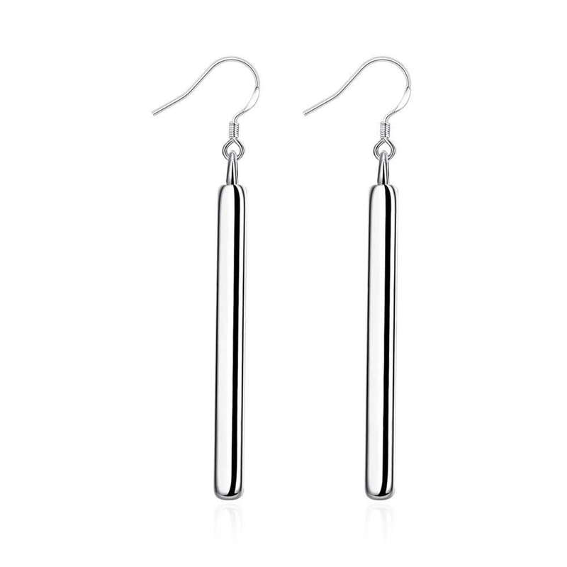 Lucky Silver - Silver Designer Hanging Bar Earrings - LOCAL STOCK - LSE002