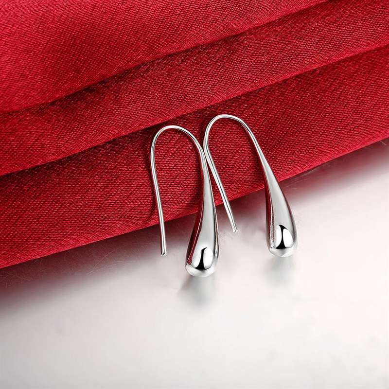 Lucky Silver - Silver Designer Long Teardrop Earrings - LOCAL STOCK - LSE004