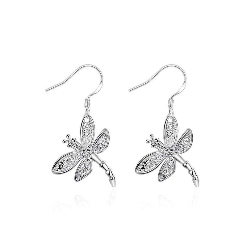 Lucky Silver - Silver Designer Dragon Fly Earrings - LOCAL STOCK - LSE009