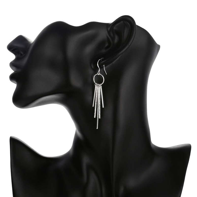 Lucky Silver - Silver Designer Dangle Bar Earrings - LOCAL STOCK - LSE026