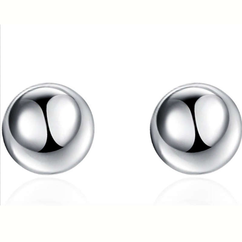 Lucky Silver - Silver Designer Solid Ball Stud Earrings - LOCAL STOCK - LSE074