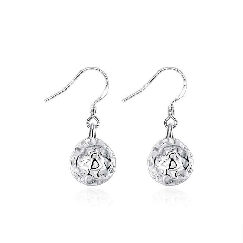 Lucky Silver - Silver Designer Filigree Hollow Ball Earrings - LOCAL STOCK - LSE100