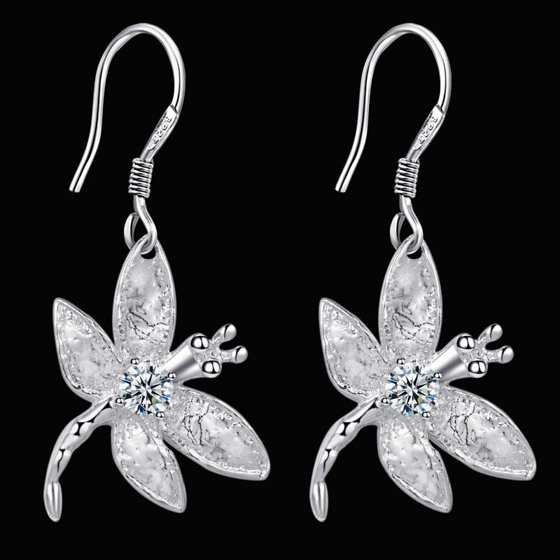 Lucky Silver - Silver Designer Dragon Fly Hanging Earrings - LOCAL STOCK - LSE154