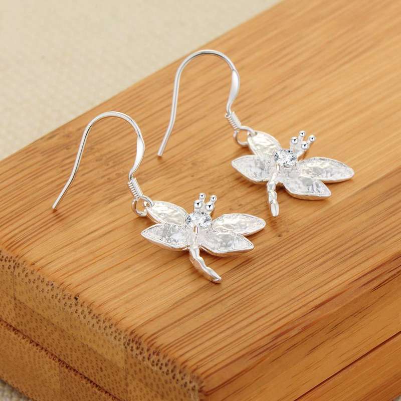 Lucky Silver - Silver Designer Dragon Fly Hanging Earrings - LOCAL STOCK - LSE154