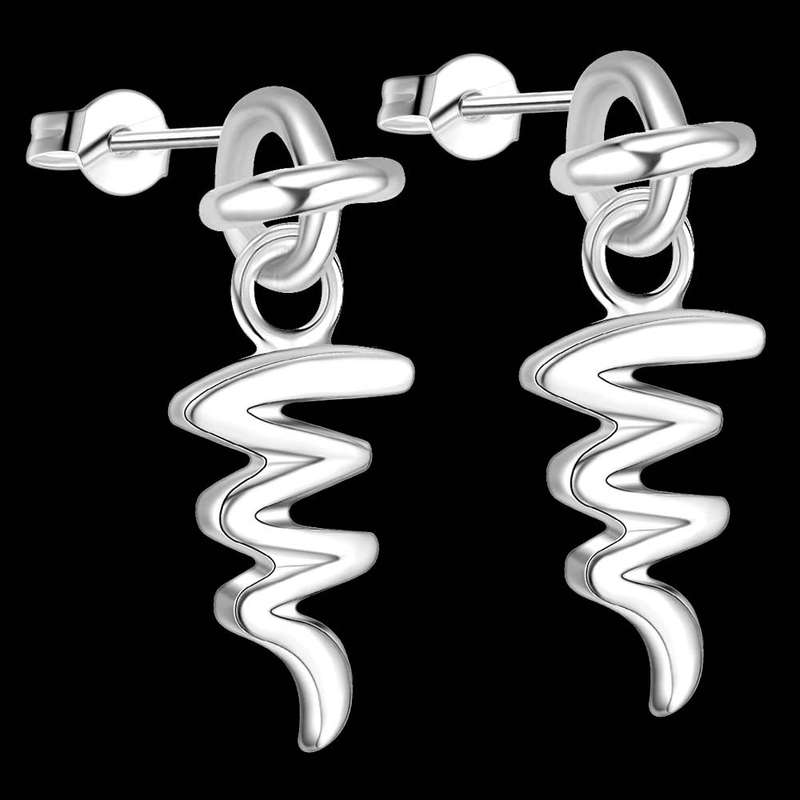 Lucky Silver - Silver Designer Zig Zag Earrings - LOCAL STOCK - LSE163