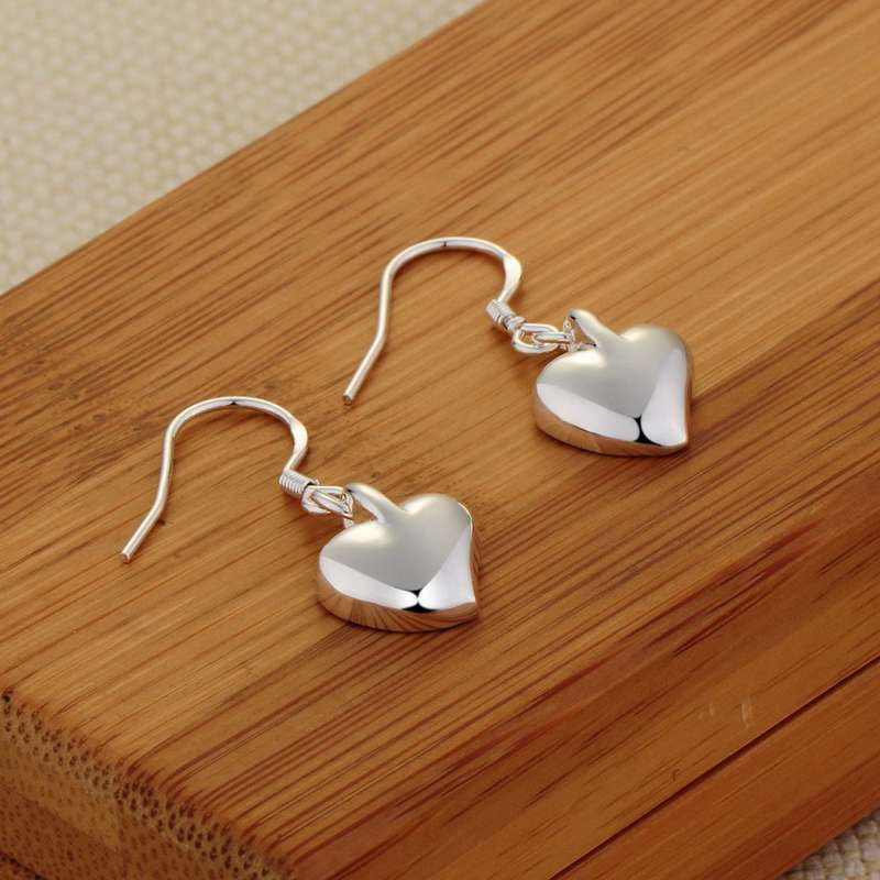 Lucky Silver - Silver Designer Heart Earrings - LOCAL STOCK - LSE176