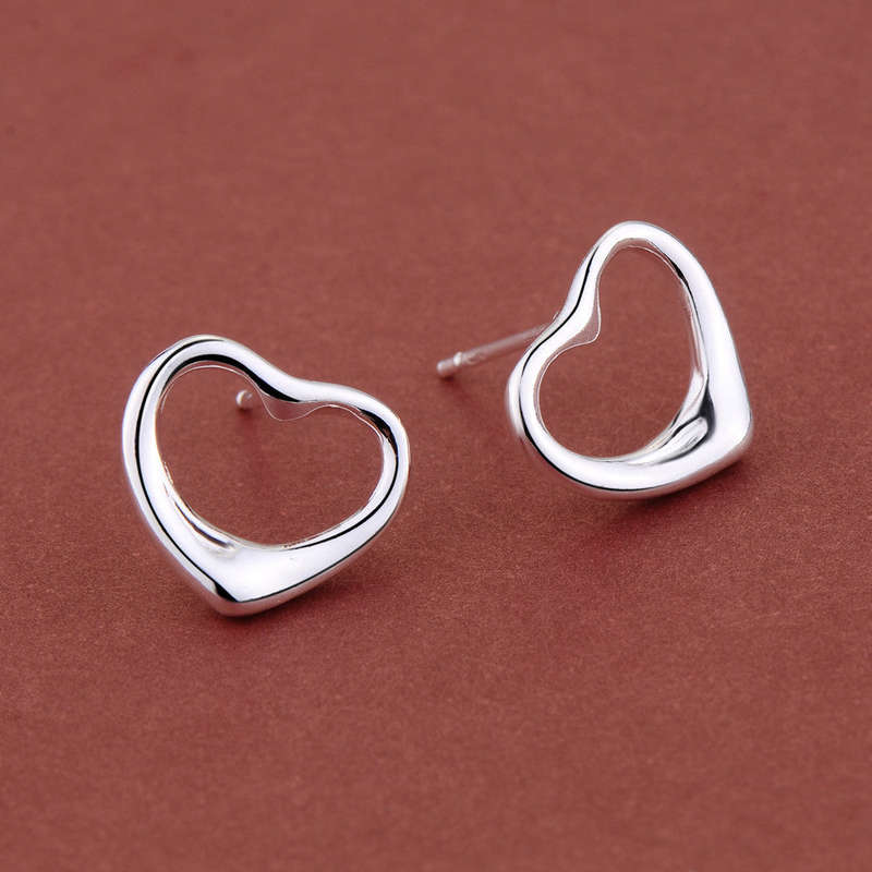 Lucky Silver- Silver Designer Open Heart Stud Earrings - LOCAL STOCK - LSE190