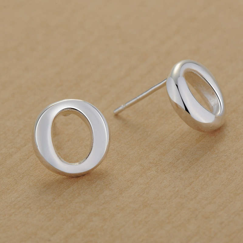 Lucky Silver - Silver Designer Open Circle Stud Earrings - LOCAL STOCK - LSE191