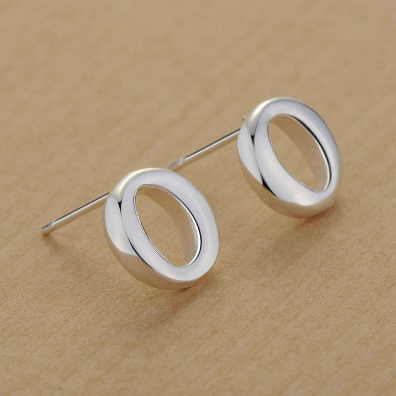 Lucky Silver - Silver Designer Open Circle Stud Earrings - LOCAL STOCK - LSE191