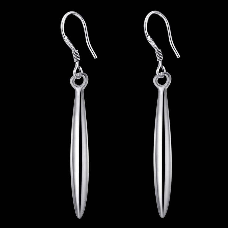 Lucky Silver - Silver Designer Pen Dangle Earrings - LOCAL STOCK - LSE212