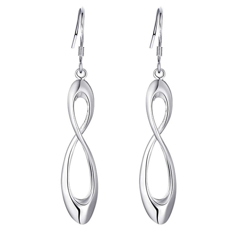 Lucky Silver - Silver Designer Infinity Dangle Earrings - LOCAL STOCK - LSE262