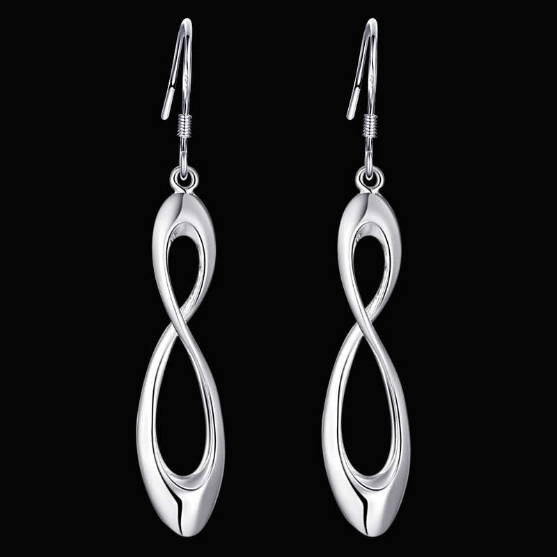 Lucky Silver - Silver Designer Infinity Dangle Earrings - LOCAL STOCK - LSE262