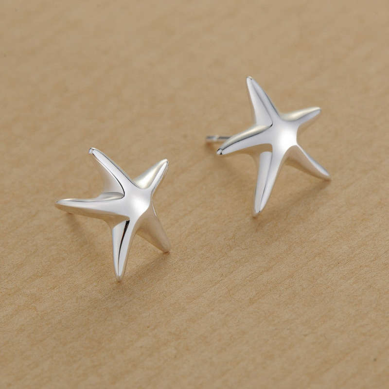 Lucky Silver - Silver Designer Star Fish Stud Earrings - LOCAL STOCK - LSE280