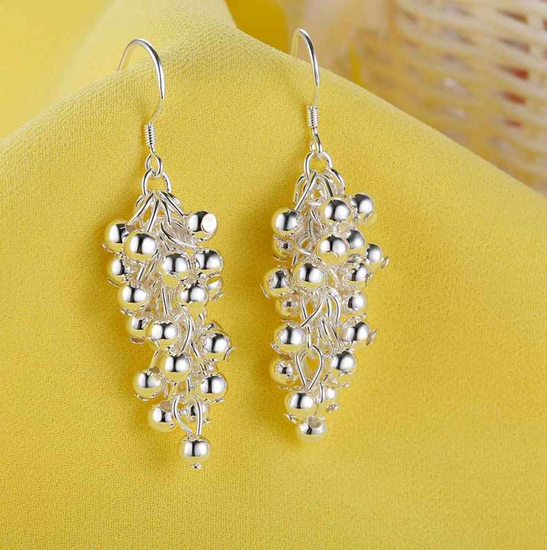 Lucky Silver - Silver Designer Small Balls Dangle Earrings - LOCAL STOCK - LSE314