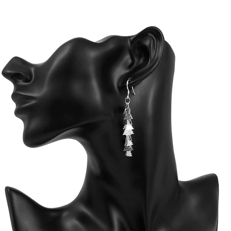 Lucky Silver - Silver Designer Christmas Tree Dangle Earrings - LOCAL STOCK - LSE673