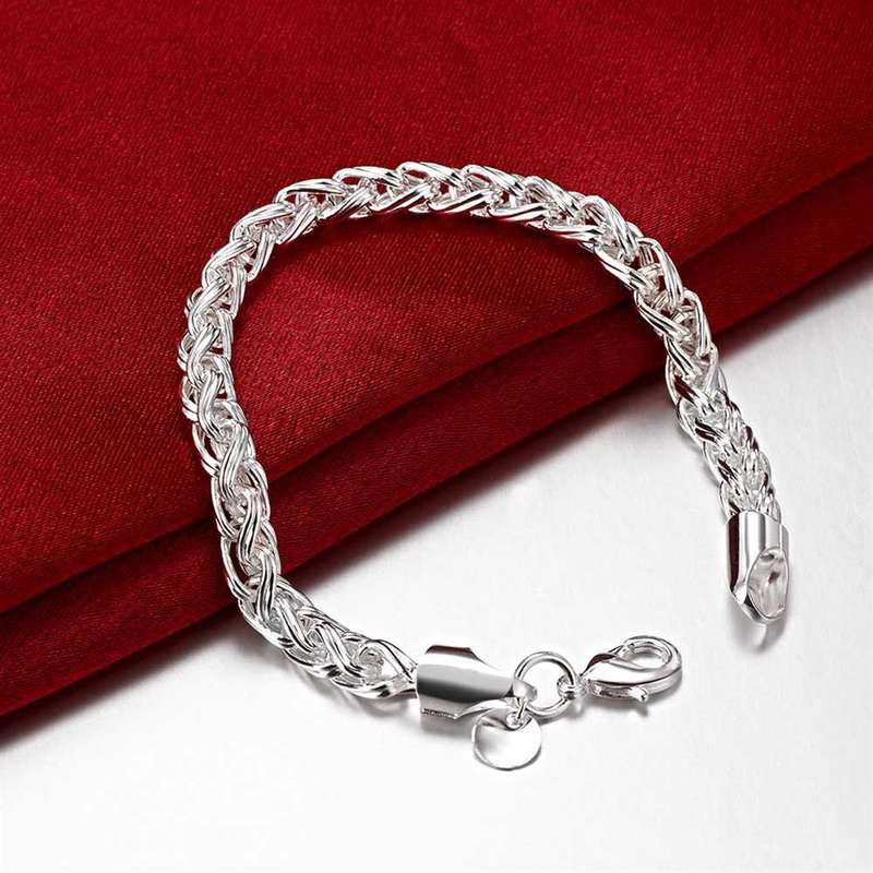 Lucky Silver - Silver Designer Weave Bracelet 6mm - LOCAL STOCK - LSH070