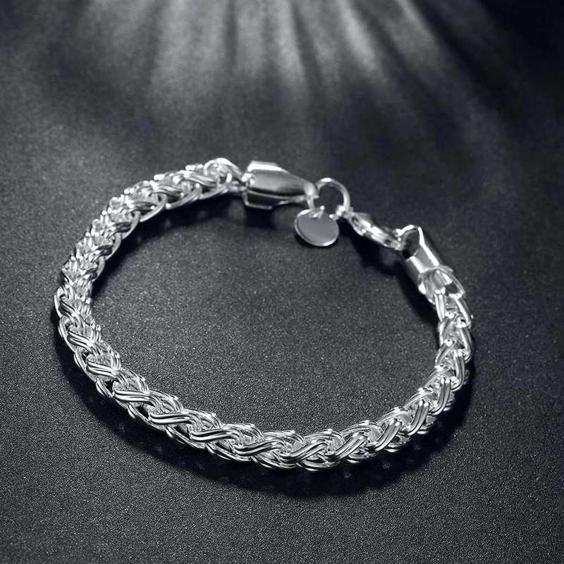 Lucky Silver - Silver Designer Weave Bracelet 6mm - LOCAL STOCK - LSH070