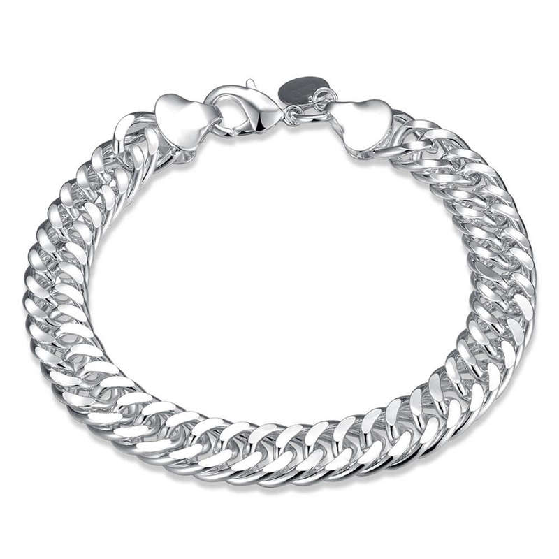 Lucky Silver - Silver Designer Flat Curb Unisex Bracelet - LOCAL STOCK - LSH102