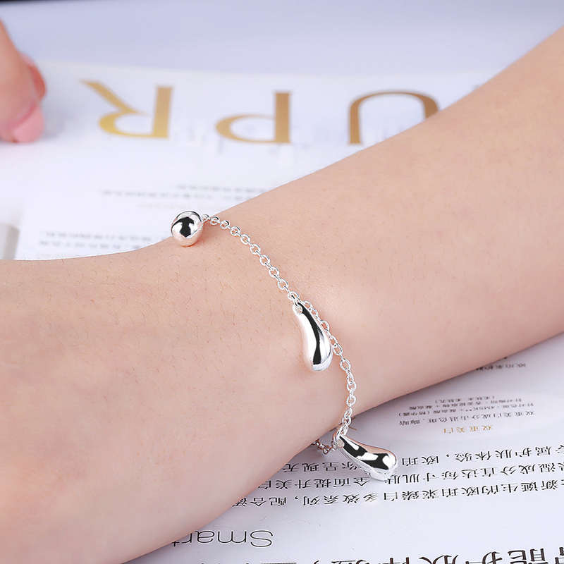 Lucky Silver - Silver Designer Tiny Tear Drop Charm Bracelet - LOCAL STOCK - LSH218