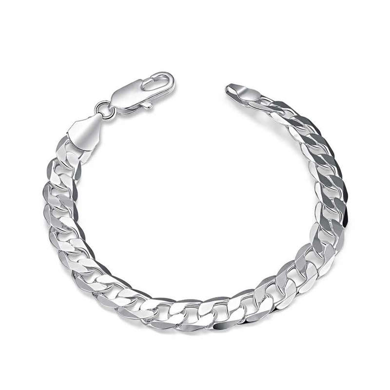Lucky Silver - Silver Designer Unisex Curb Bracelet - LOCAL STOCK - LSH246