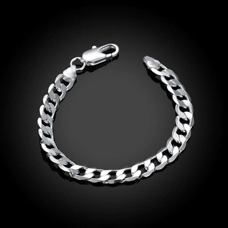 Lucky Silver - Silver Designer Unisex Curb Bracelet - LOCAL STOCK - LSH246
