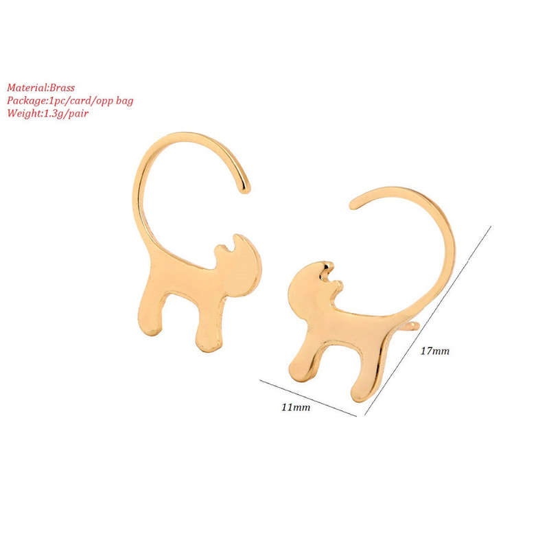 Silver Designer Cat Earrings - Silver